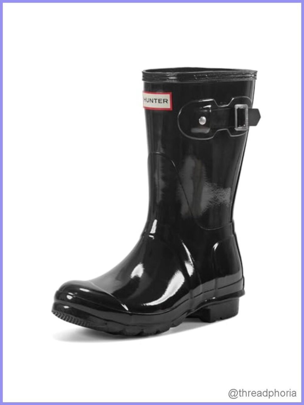 Original Short Gloss Rubber Rain Boots Calf High Pull On